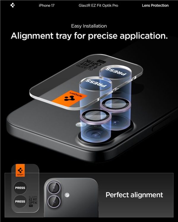 Spigen Glass tR EZ Fit Optik Pro 2 Pack Purple-Apple iPhone 17 (AGL10127) - Image 12