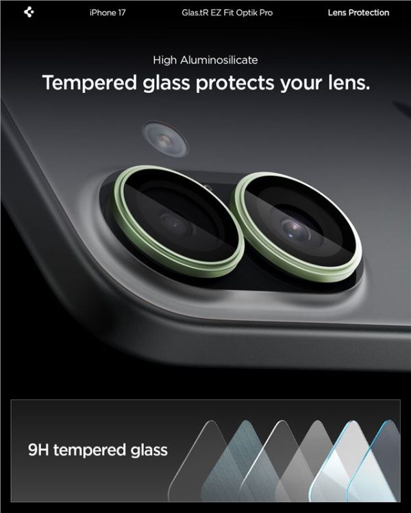 Spigen Glass tR EZ Fit Optik Pro 2 Pack Green-Apple iPhone 17 (AGL10128) - Image 3