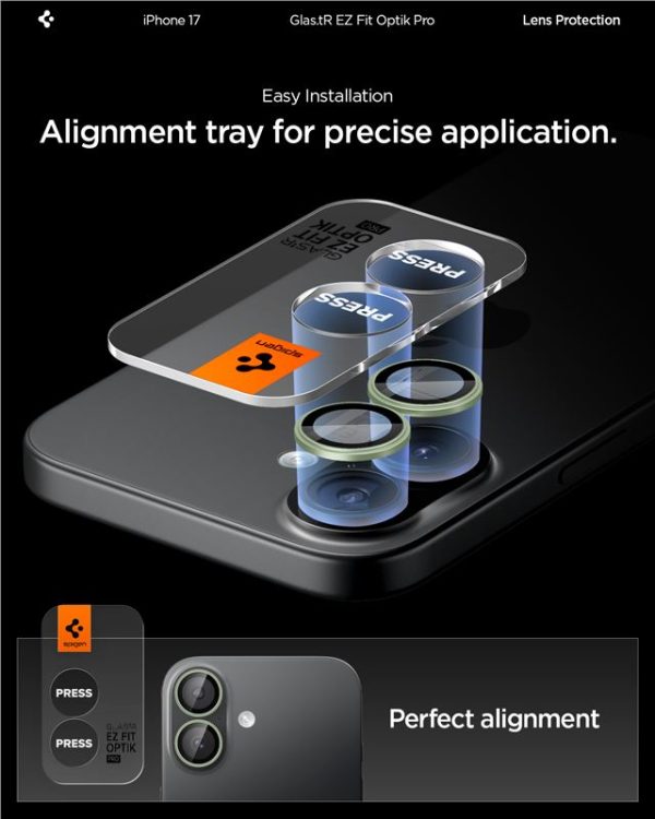 Spigen Glass tR EZ Fit Optik Pro 2 Pack Green-Apple iPhone 17 (AGL10128) - Image 12