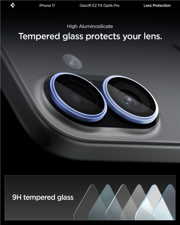 Spigen Glass tR EZ Fit Optik Pro 2 Pack Blue-Apple iPhone 17 (AGL10129) - Image 3