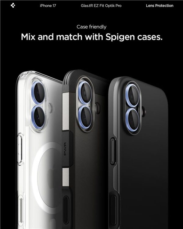 Spigen Glass tR EZ Fit Optik Pro 2 Pack Blue-Apple iPhone 17 (AGL10129) - Image 4