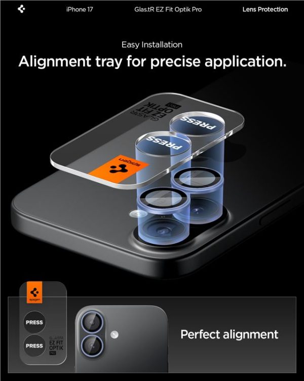 Spigen Glass tR EZ Fit Optik Pro 2 Pack Blue-Apple iPhone 17 (AGL10129) - Image 12