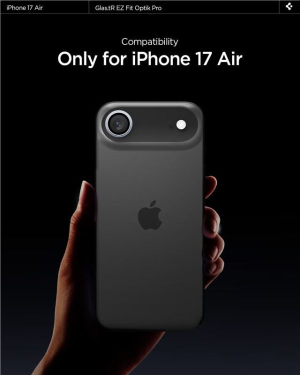 Spigen Glass tR EZ Fit Optik Pro 2 Pack Gray-Apple iPhone 17 Air (AGL10130) - Image 7