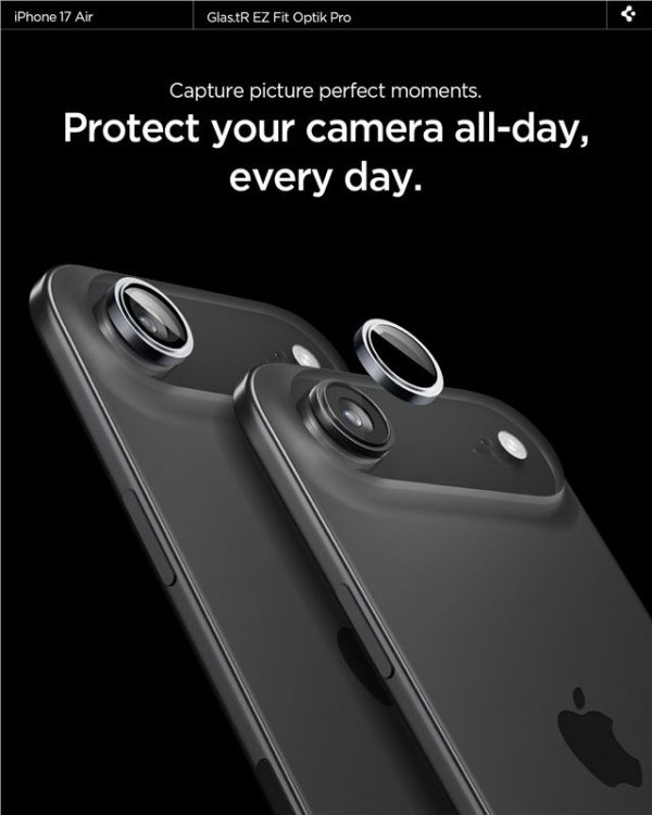 Spigen Glass tR EZ Fit Optik Pro 2 Pack Gray-Apple iPhone 17 Air (AGL10130) - Image 8