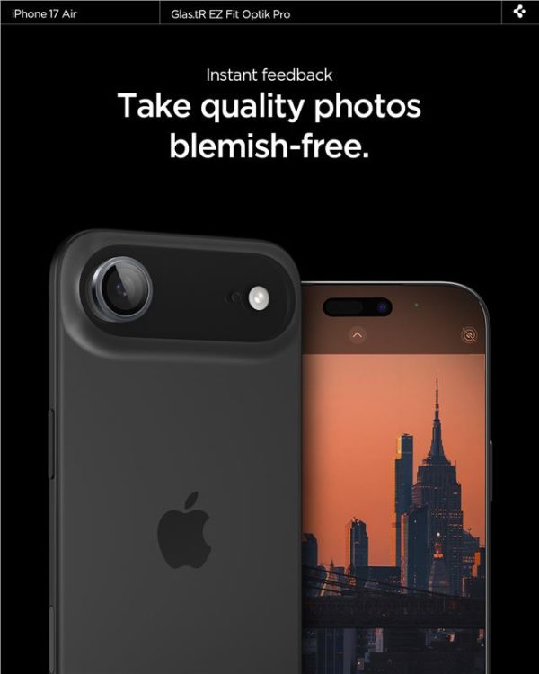 Spigen Glass tR EZ Fit Optik Pro 2 Pack Gray-Apple iPhone 17 Air (AGL10130) - Image 9