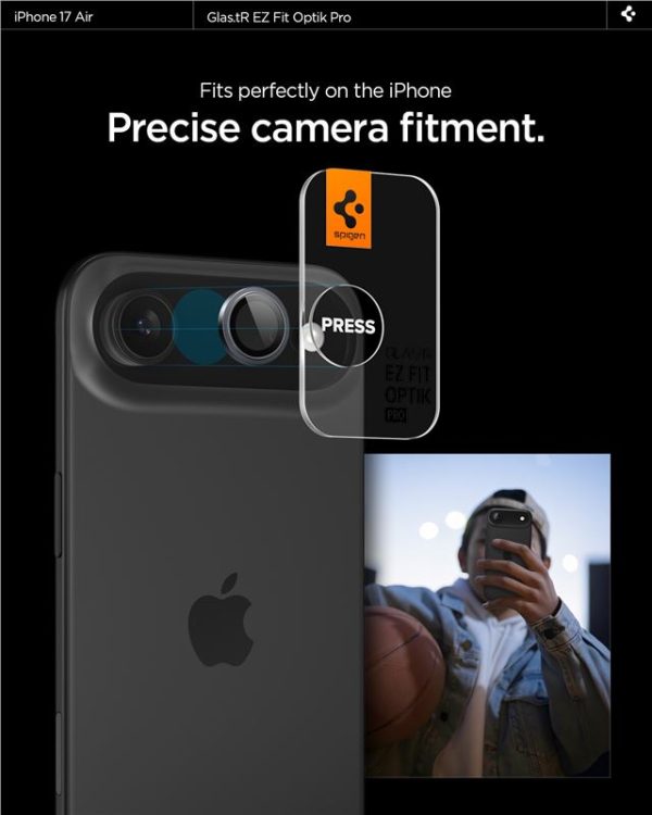Spigen Glass tR EZ Fit Optik Pro 2 Pack Gray-Apple iPhone 17 Air (AGL10130) - Image 10