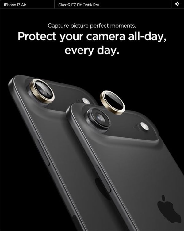 Spigen Glass tR EZ Fit Optik Pro 2 Pack Gold-Apple iPhone 17 Air (AGL10131) - Image 10