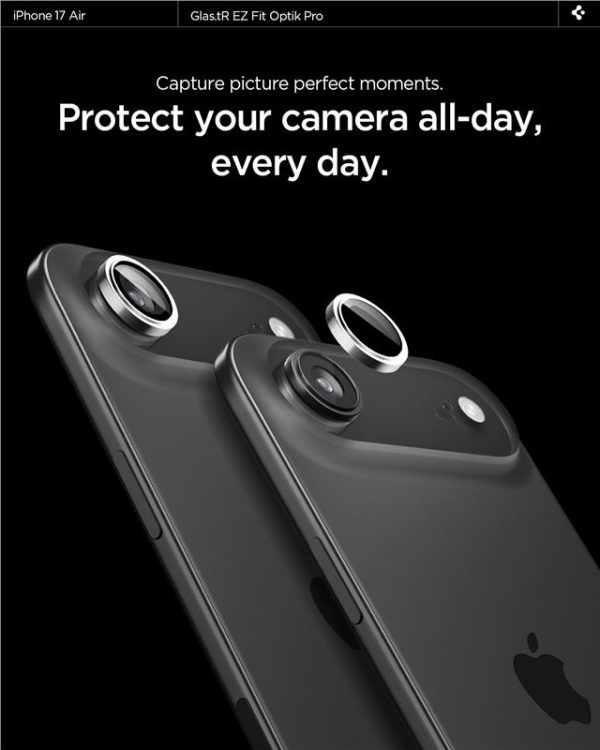 Spigen Glass tR EZ Fit Optik Pro 2 Pack Silver-Apple iPhone Air (AGL10132) - Image 10