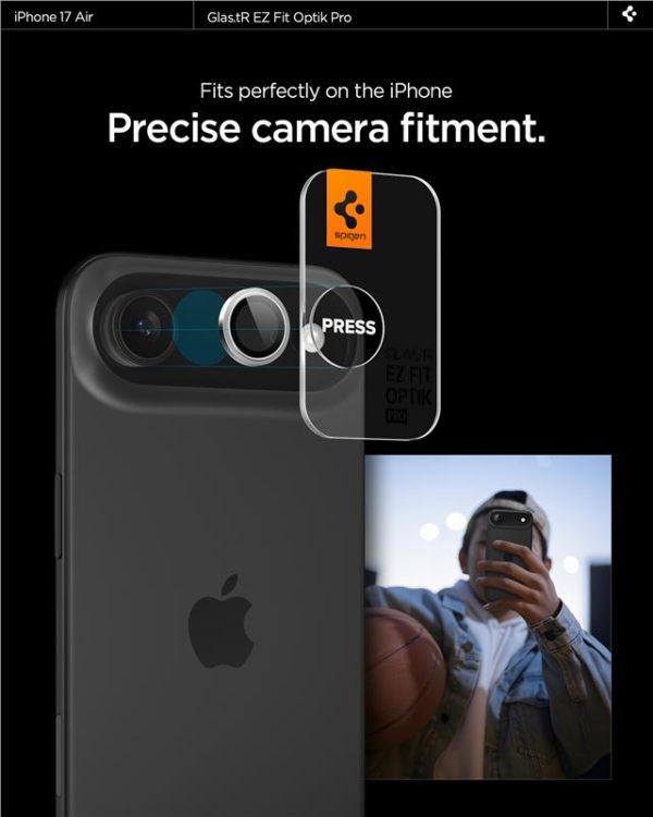 Spigen Glass tR EZ Fit Optik Pro 2 Pack Silver-Apple iPhone Air (AGL10132) - Image 12