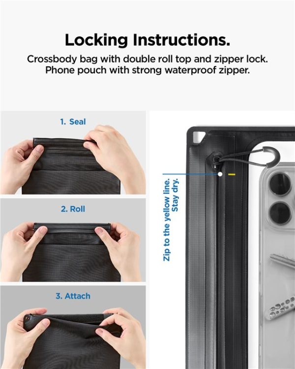 Spigen Aqua Shield WaterProof Case A640 (Dual Crossbag) 1 Pack Black (AMP09746) - Image 7