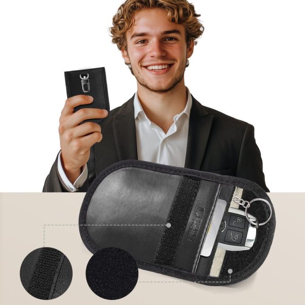 TECH-PROTECT KLR100 POUCH KEYLESS RFID SIGNAL BLOCKER CASE BLACK/BLACK - Image 3
