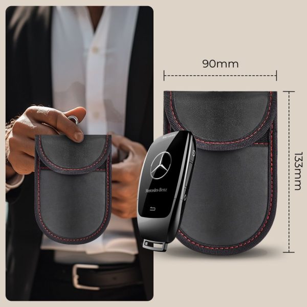 TECH-PROTECT KLR100 POUCH KEYLESS RFID SIGNAL BLOCKER CASE BLACK/RED - Image 6