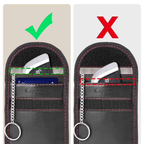 TECH-PROTECT KLR100 POUCH KEYLESS RFID SIGNAL BLOCKER CASE BLACK/RED - Image 7