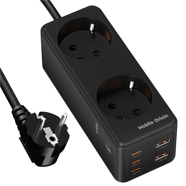 Mobile Origin GaN 65W Socket MultiHub Charger PW19 with 3x USB-C + 2x USB-A (MO-65SMH-PW19) - Image 4