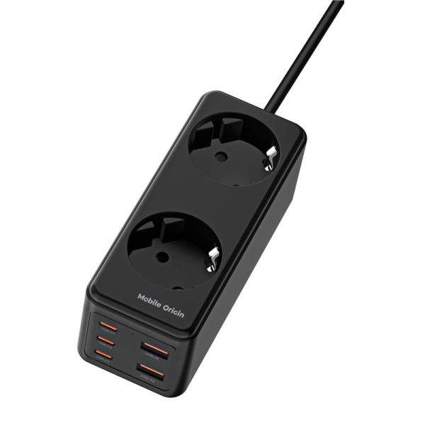 Mobile Origin GaN 65W Socket MultiHub Charger PW19 with 3x USB-C + 2x USB-A (MO-65SMH-PW19) - Image 5