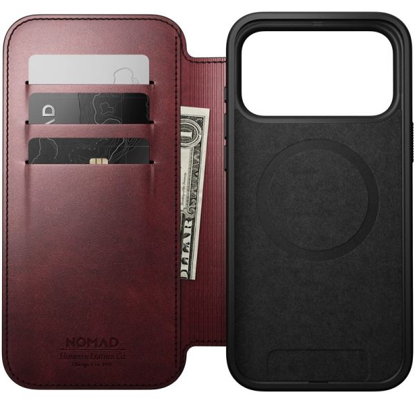 Nomad Modern Leather Folio burgundy (Horween)-Apple iPhone 17 Pro Max (NM011826858) - Image 15