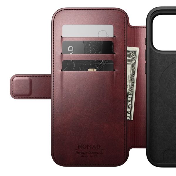 Nomad Modern Leather Folio burgundy (Horween)-Apple iPhone 17 Pro Max (NM011826858) - Image 16