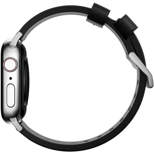 Nomad Modern Band - black leather silver hardware-Apple Watch 46mm/49mm (NM01908685) - Image 3