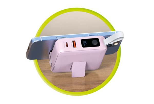Mobile Origin Powerbank & Travel Charger Lightning/USB-C Cable MagSafe/AW/iPhone Compatible pink (PBT-03L-PNK) - Image 14