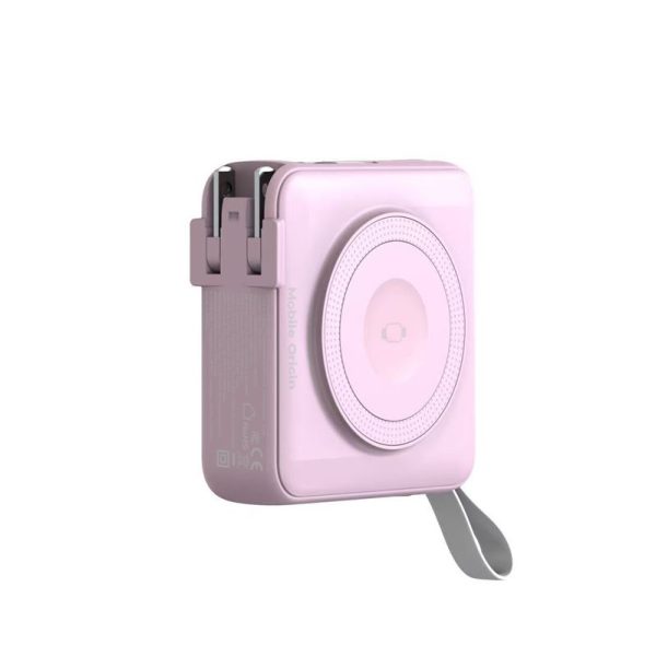 Mobile Origin Powerbank & Travel Charger Lightning/USB-C Cable MagSafe/AW/iPhone Compatible pink (PBT-03L-PNK) - Image 8