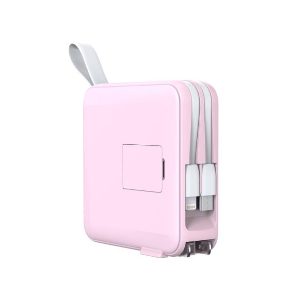Mobile Origin Powerbank & Travel Charger Lightning/USB-C Cable MagSafe/AW/iPhone Compatible pink (PBT-03L-PNK) - Image 10