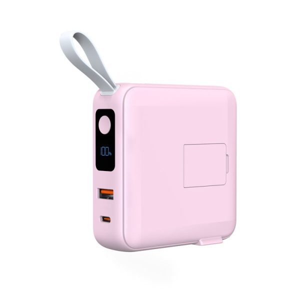Mobile Origin Powerbank & Travel Charger Lightning/USB-C Cable MagSafe/AW/iPhone Compatible pink (PBT-03L-PNK) - Image 11