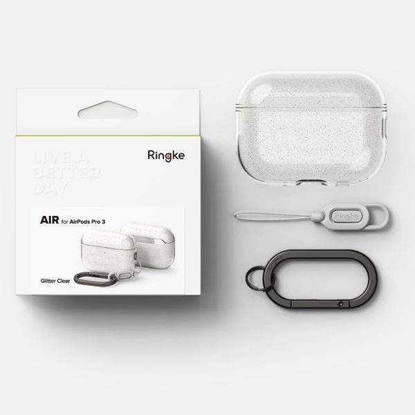 RINGKE AIR APPLE AIRPODS PRO 3 GLITTER CLEAR - Image 5