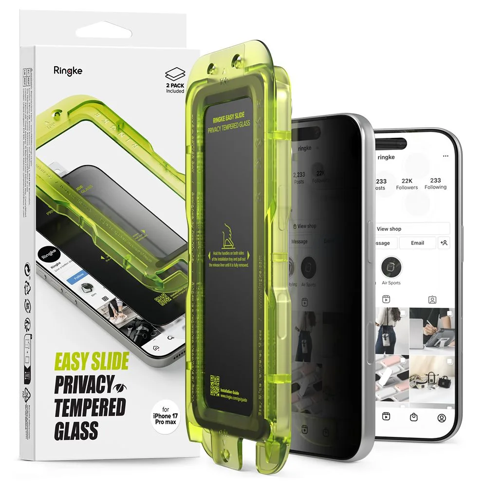 Privacy Τζάμι Προστασίας iPhone 17 Pro Ringke Easy Slide 2-Pack