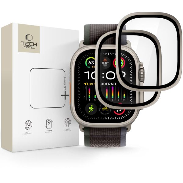 SZK?O HARTOWANE TECH-PROTECT GLASS RING 2-PACK APPLE WATCH ULTRA 1 / 2 / 3 (49 MM) TITANIUM