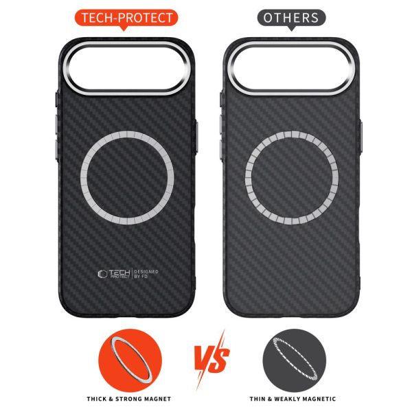 TECH-PROTECT ION CARBON MAGSAFE IPHONE 17 AIR BLACK/SILVER - Image 5