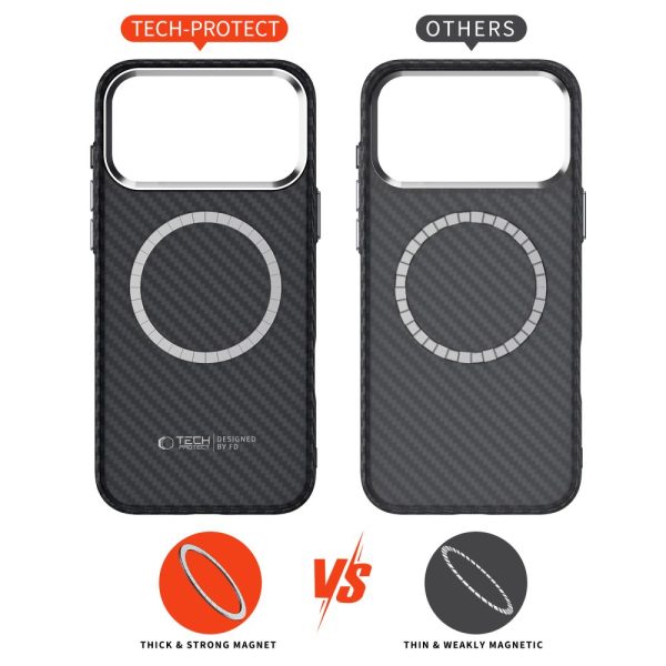 TECH-PROTECT ION CARBON MAGSAFE IPHONE 17 PRO MAX BLACK/SILVER - Image 5