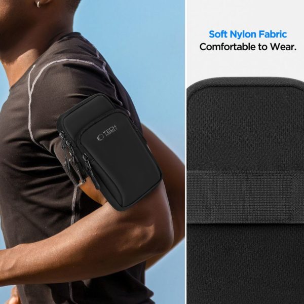 TECH-PROTECT M7 UNIVERSAL SPORT ARMBAND BLACK/BLACK - Image 11