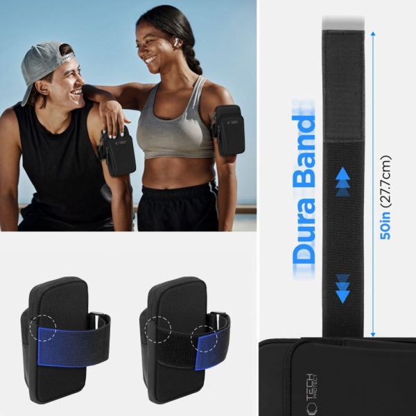 TECH-PROTECT M7 UNIVERSAL SPORT ARMBAND BLACK/BLACK - Image 8