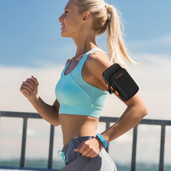 TECH-PROTECT M7 UNIVERSAL SPORT ARMBAND BLACK/ORANGE - Image 12