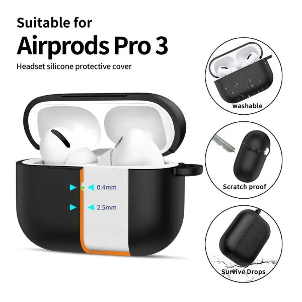 Θήκη Apple AirPods Pro 3 Tech-Protect Silicone Hook Black - Image 4