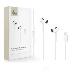 Ακουστικά USB-C Tech-Protect UltraBoost Core G2 λευκά