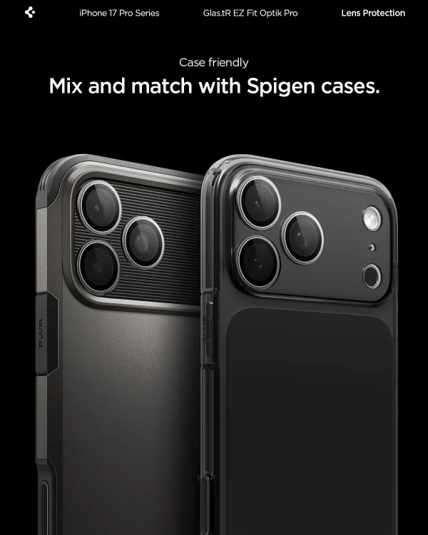 Spigen Glass tR EZ Fit Optik Pro 2 Pack gray-iPhone 17 Pro/17 Pro Max/16 Pro/16 Pro Max/15 Pro/15 Pro Max/14 Pro/14 Pro Max (AGL10125) - Image 2
