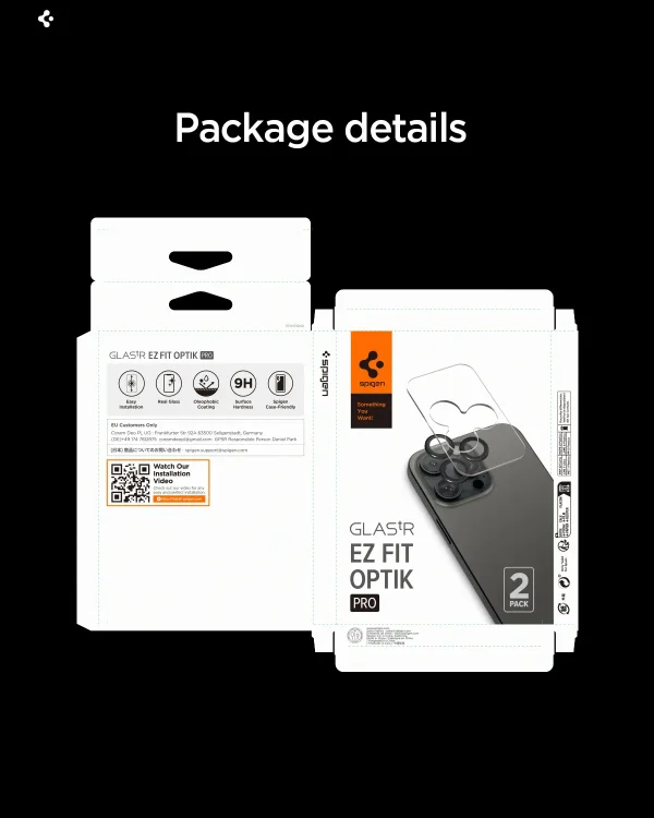 Spigen Glass tR EZ Fit Optik Pro 2 Pack gray-iPhone 17 Pro/17 Pro Max/16 Pro/16 Pro Max/15 Pro/15 Pro Max/14 Pro/14 Pro Max (AGL10125) - Image 8