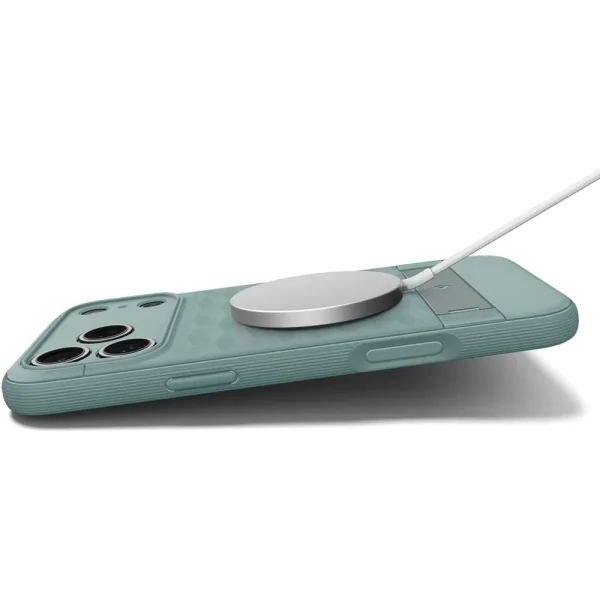 Θήκη iPhone 18 Pro / 17 Pro Spigen Parallax S MagFit MagSafe Kickstand Sage Green (ACS09965) - Image 9