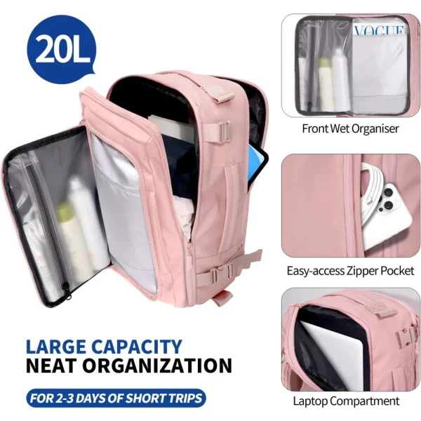 Σακίδιο Καμπίνας Ryanair / Wizz Air & Laptop 15.6″ Tech-Protect Defender S50 20L 40×20×25cm Dusty Pink - Image 5