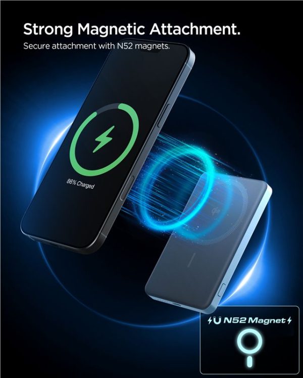 Spigen EA2205MQ Essential MagSafe Power Bank 5000mAh 22.5W Qi2 – Teal Blue (ABA10194) - Image 5