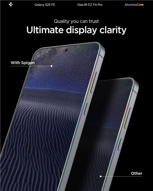 Spigen Glass tR EZ Fit Pro HD 1 Pack transparency-Samsung Galaxy S25 FE (AGL10203) - Image 11