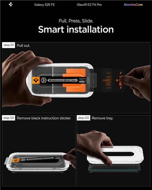 Spigen Glass tR EZ Fit Pro HD 1 Pack transparency-Samsung Galaxy S25 FE (AGL10203) - Image 12