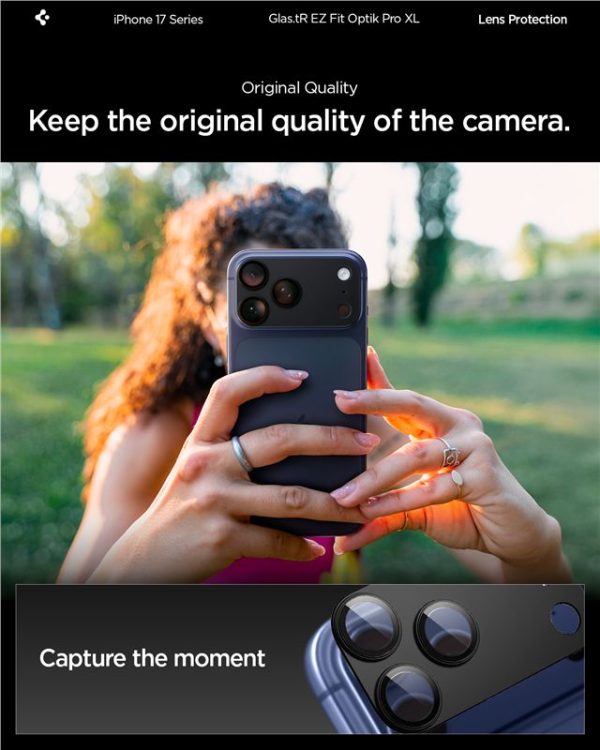 Spigen Glass tR EZ Fit Optik Pro XL 1 Pack Black-Apple iPhone 17 Pro (AGL10644) - Image 5