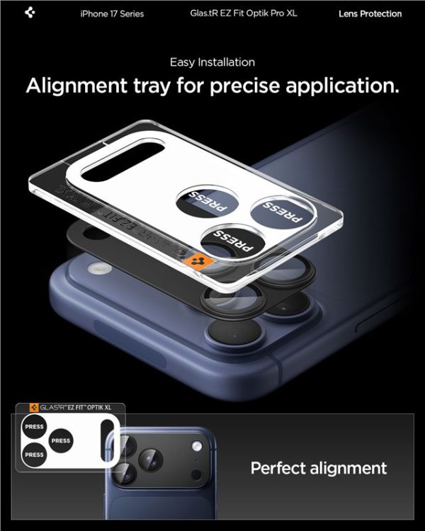 Spigen Glass tR EZ Fit Optik Pro XL 1 Pack Black-Apple iPhone 17 Pro (AGL10644) - Image 16