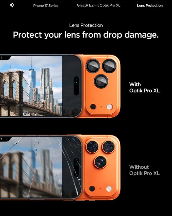 Spigen Glass tR EZ Fit Optik Pro XL 1 Pack Orange-Apple iPhone 17 Pro (AGL10645) - Image 16