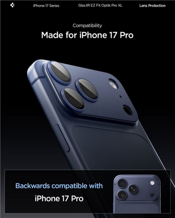 Spigen Glass tR EZ Fit Optik Pro XL 1 Pack Blue-Apple iPhone 17 Pro (AGL10646) - Image 7