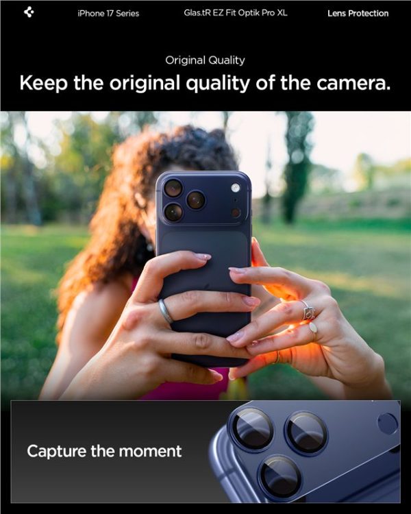 Spigen Glass tR EZ Fit Optik Pro XL 1 Pack Blue-Apple iPhone 17 Pro (AGL10646) - Image 8