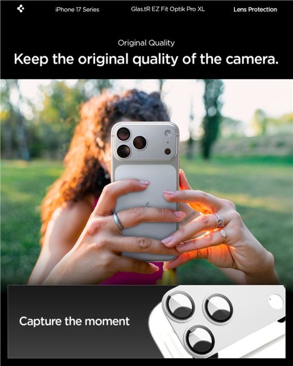 Spigen Glass tR EZ Fit Optik Pro XL 1 Pack Silver-Apple iPhone 17 Pro (AGL10647) - Image 4