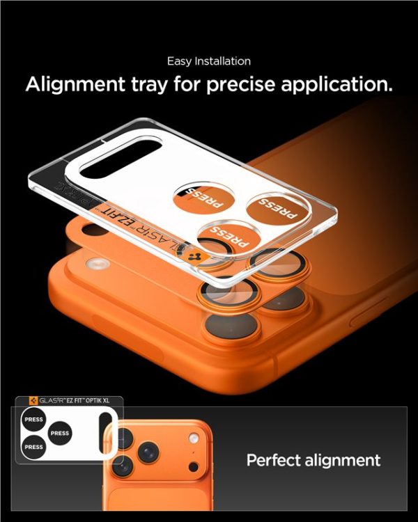 Spigen Glass tR EZ Fit Optik Pro XL 1 Pack Orange-Apple iPhone 17 Pro Max (AGL10650) - Image 4